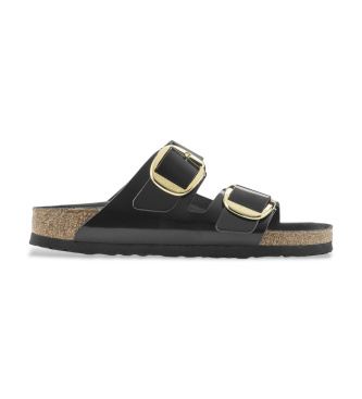 Sandali in Pelle Arizona Big Buckle (Vestibilità Stretta) nero
