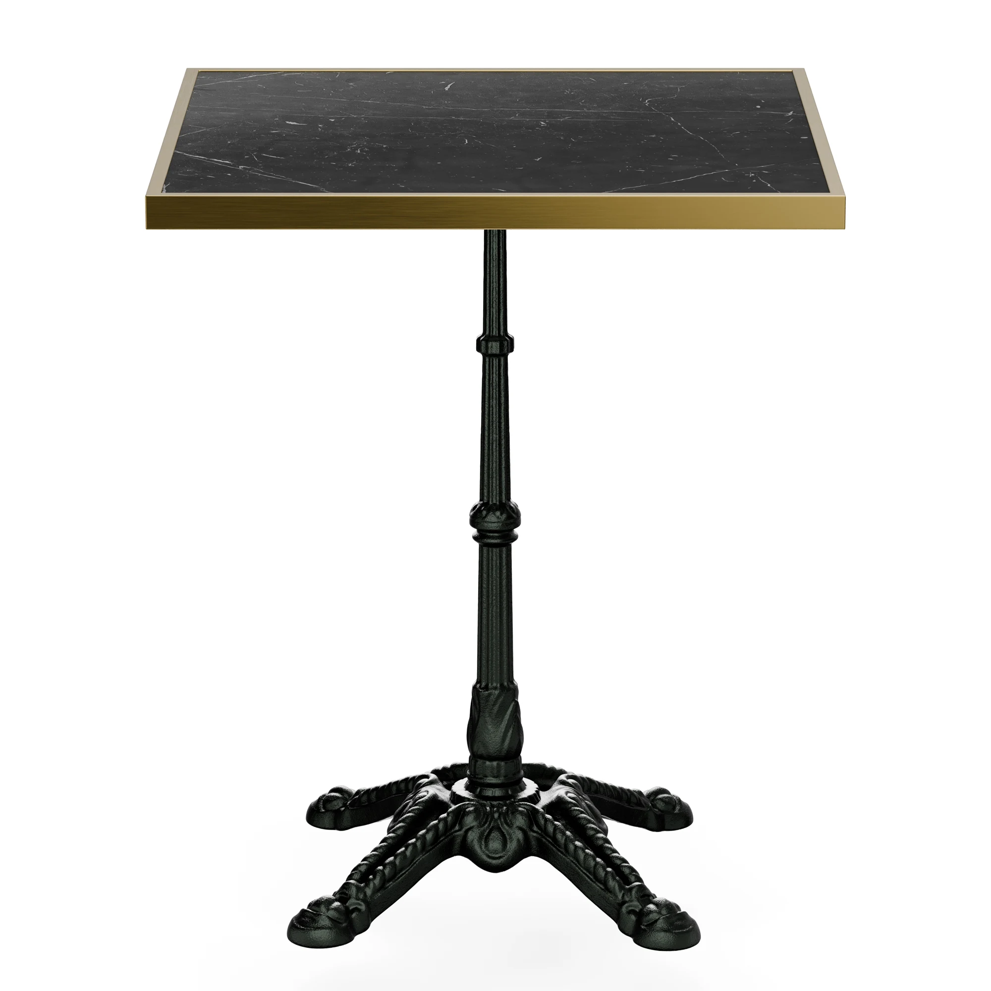 Patras Lux - Tavolino da bistrò, piano in marmo, 60 x 60 cm