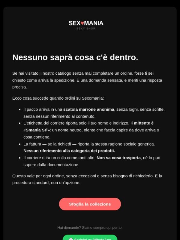 Il pacco non rivela nulla. Davvero.