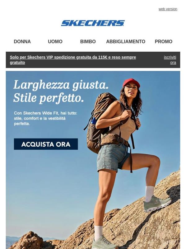 Più spazio, più comfort con le Skechers Wide Fit