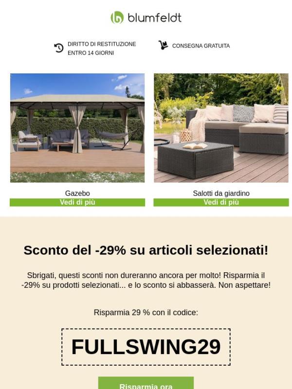 Finisce  a mezzanotte: il tuo sconto del -29% su prodotti selezionati sta per scomparire.