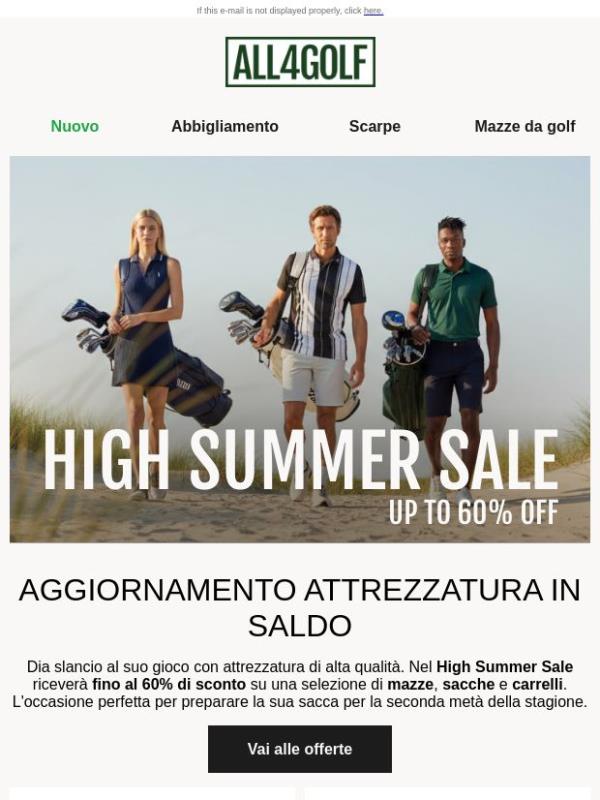 Fino al -60% sull'attrezzatura nel High Summer Sale