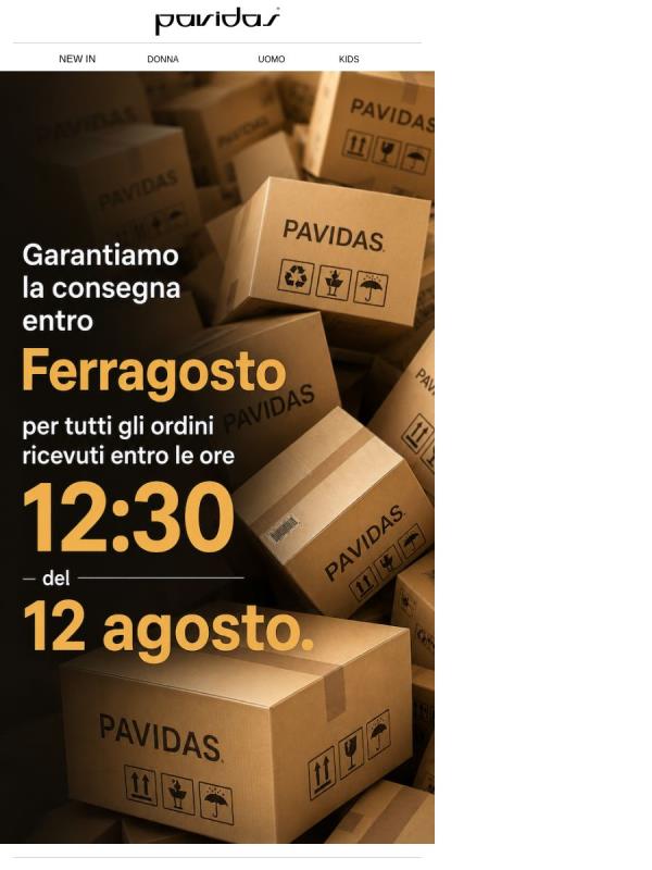 📦 Consegna garantita entro Ferragosto