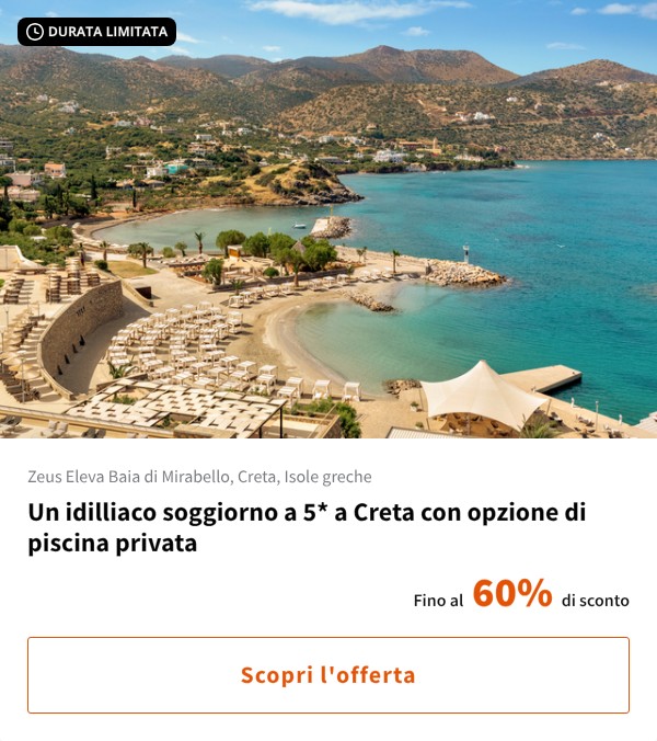 Un idilliaco soggiorno a 5* a Creta con opzione di piscina privata