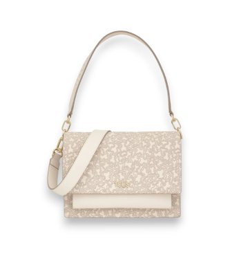 Borsa a tracolla Audree K Mini Lines beige
