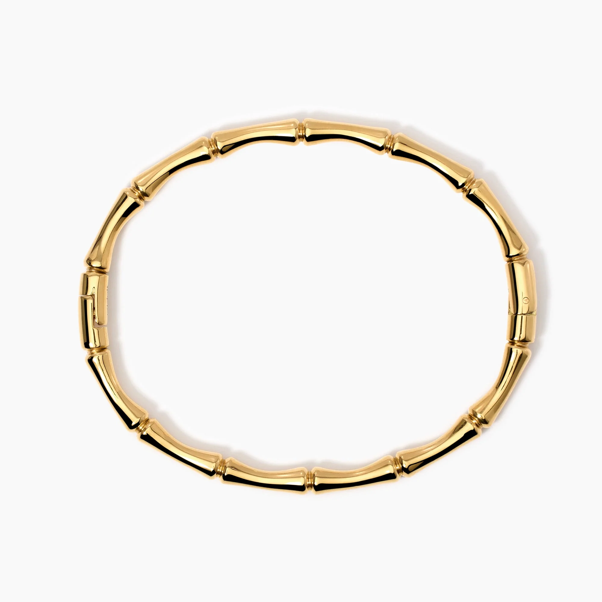 Image of Bracciale bangle effetto bambù in acciaio dorato STYLE 20
