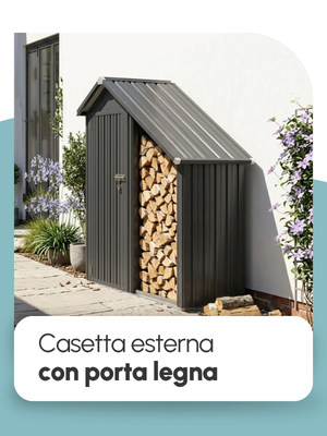 Casetta da esterno con porta legna