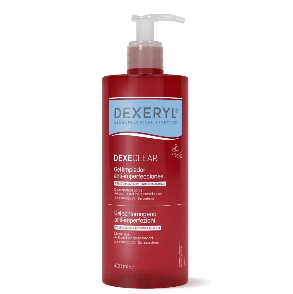 Dexeryl Dexeclear Gel Schiumogeno Anti-imperfezioni 400 ml Per Pelle Grassa e Acneica