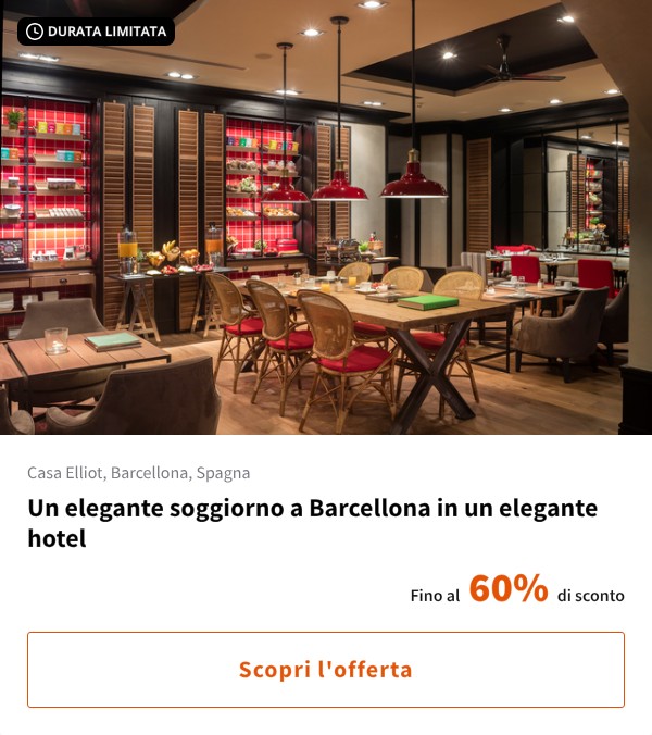 Un elegante soggiorno a Barcellona in un elegante hotel