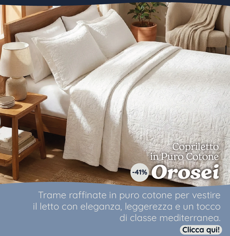 Copriletto in Puro Cotone con Fantasia Jacquard - Orosei