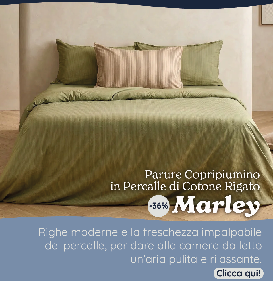 Parure Copripiumino in Percalle di Cotone Rigato - Marley