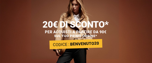20€ offerti da 90€ di acquisto con el codice BENVENUTO20
