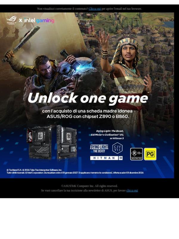 🎮 Non perderti il Gaming Bundle ROG & Intel