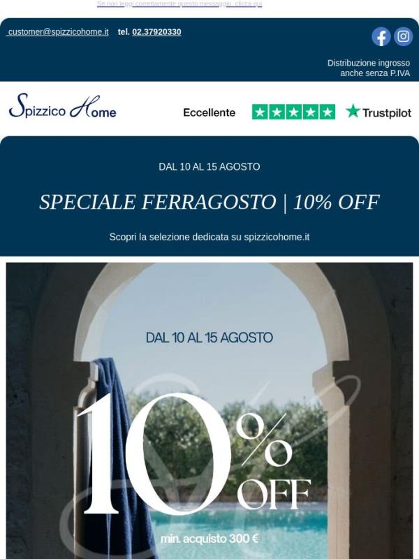 🌊 Vivi Ferragosto al meglio con uno sconto dedicato ✨