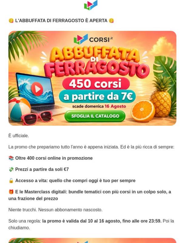 ALT! Oltre 400 corsi a partire da 7€
