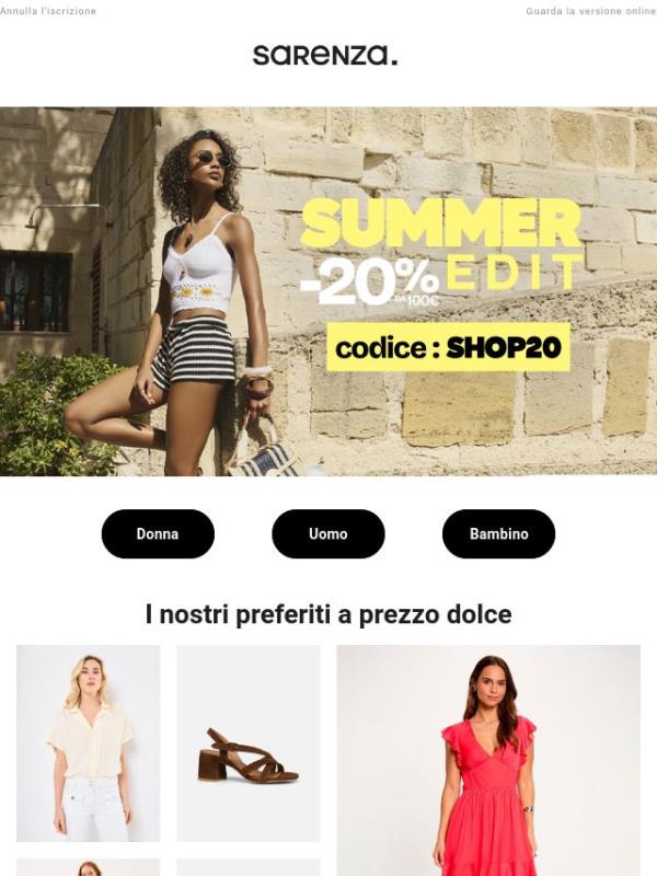 Eleganza, leggerezza… al -20% 🌞