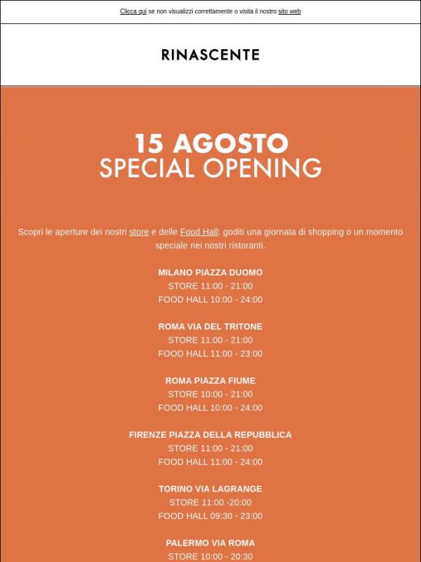 Ferragosto Special Opening