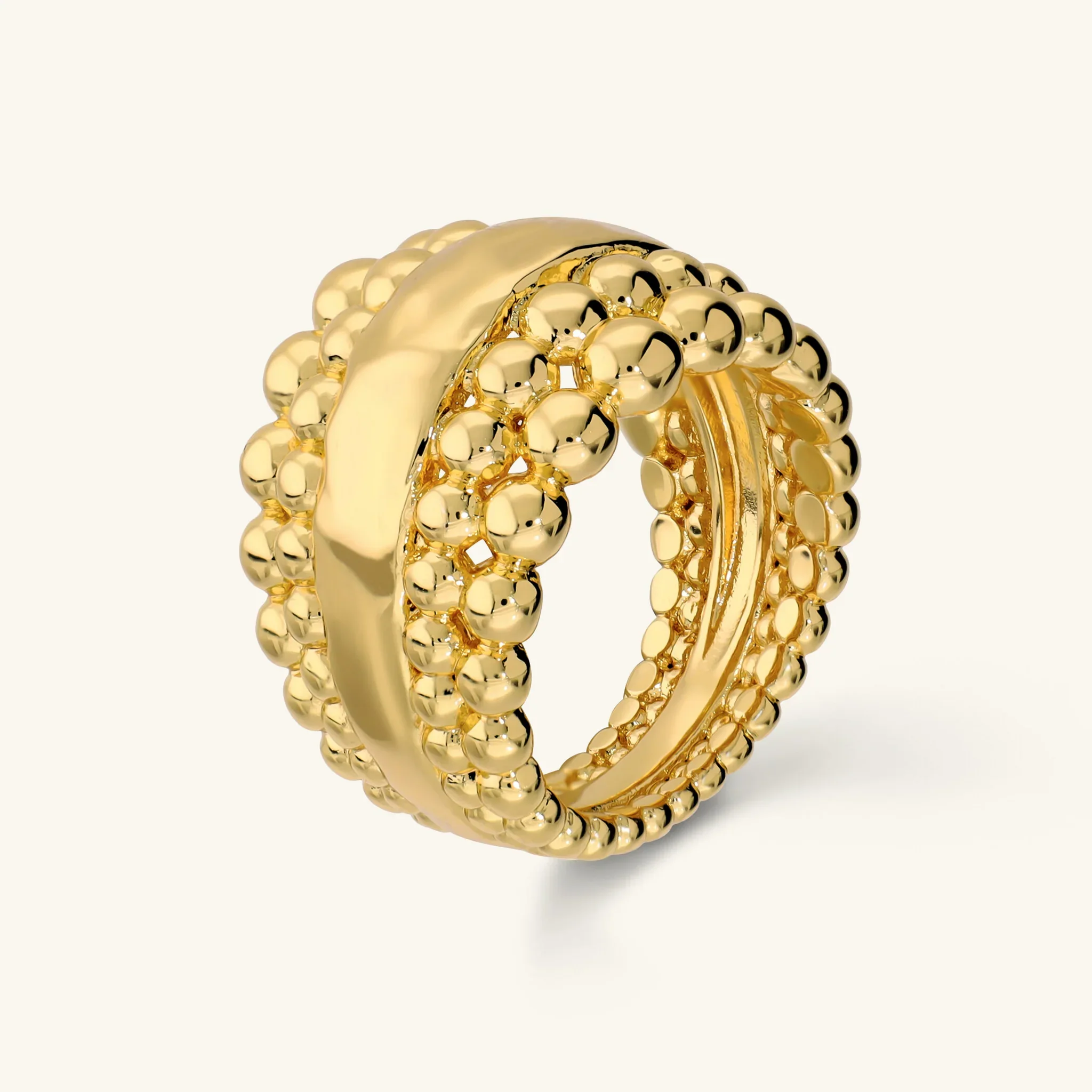 Image of Anello a Fascia Graduato Texture Pallinata