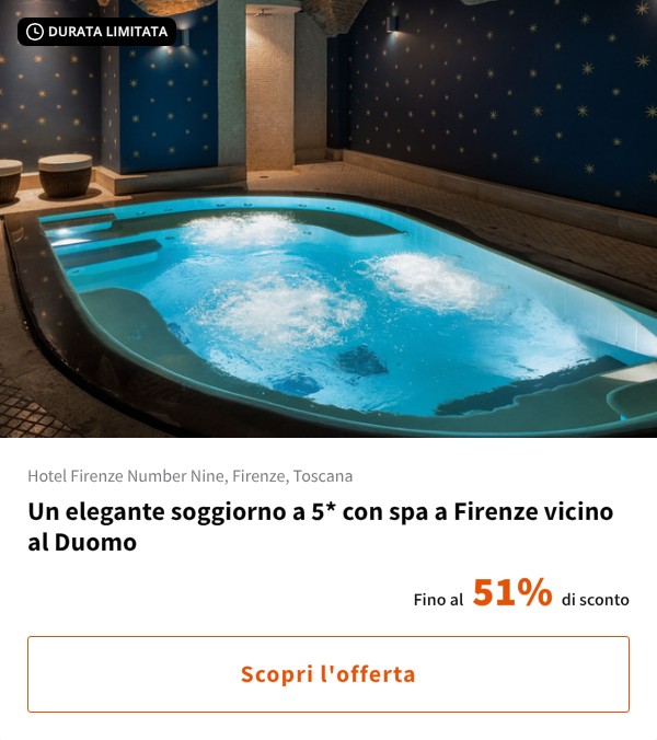Un elegante soggiorno a 5* con spa a Firenze vicino al Duomo