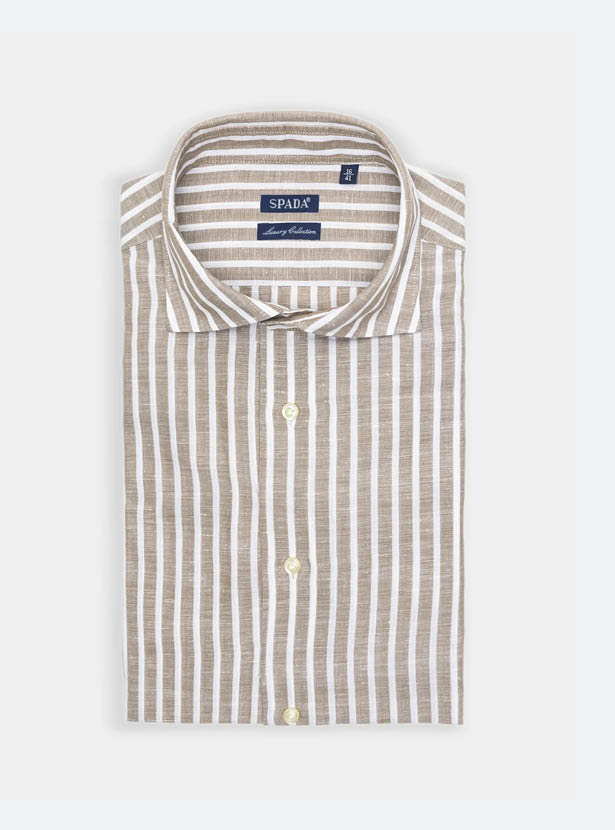 Camicia in lino e cotone a righe