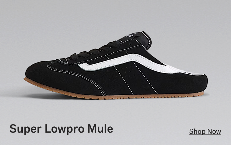 Black White Super Lowpro Mule