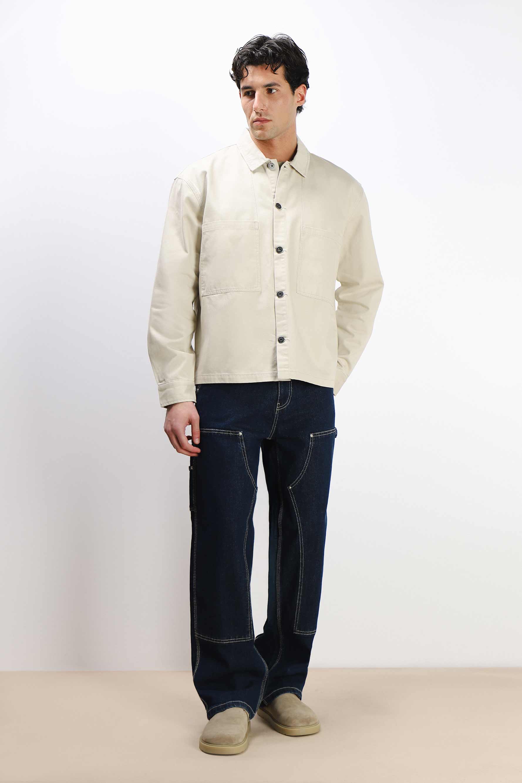 Image of OVERSHIRT IN COTONE DOPPIA TASCA 