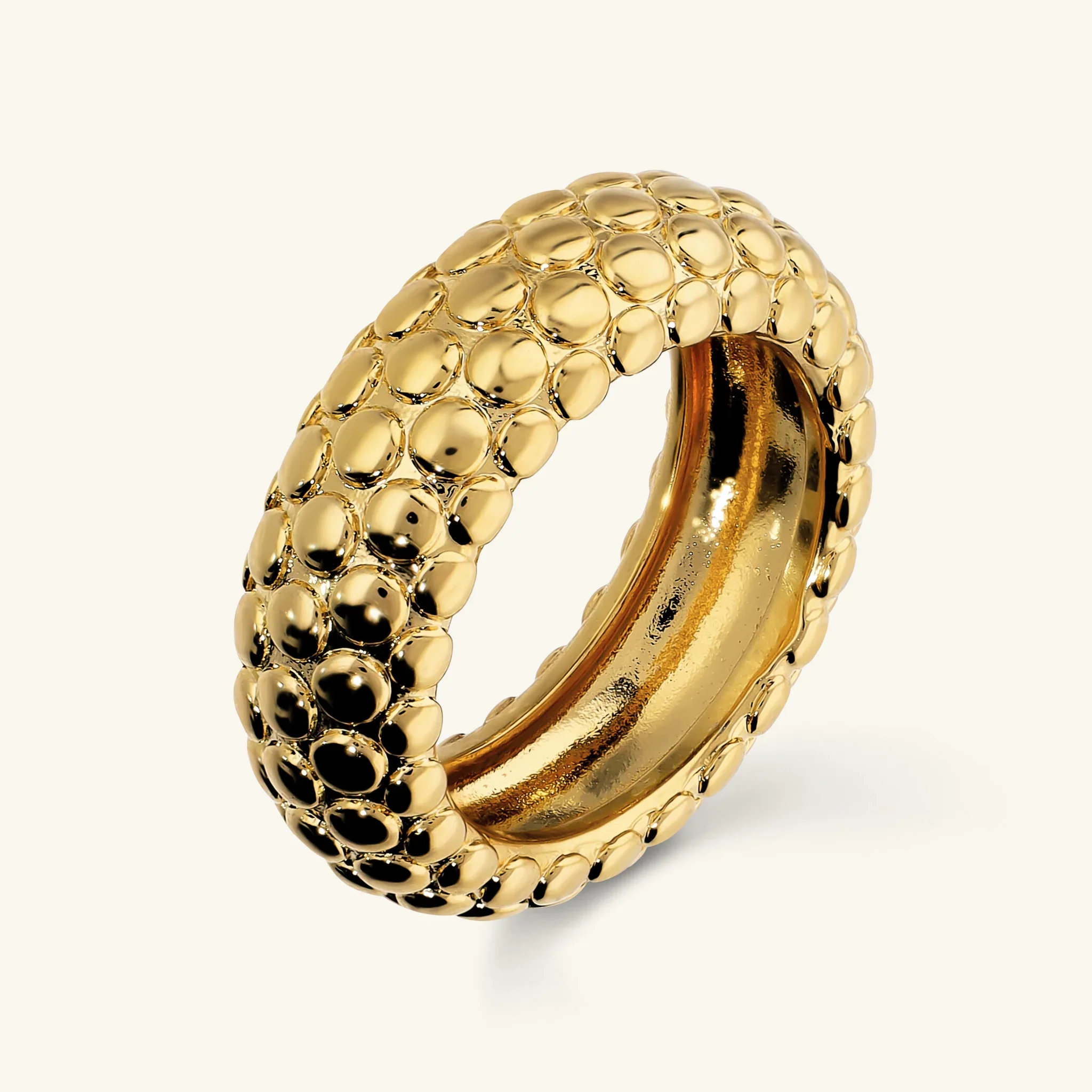 Image of Anello a Fascia Texture Pallinata