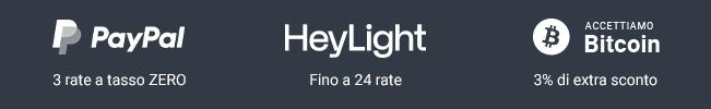 Metodi di pagamento: PayPal, HeyLight, Bitcoin