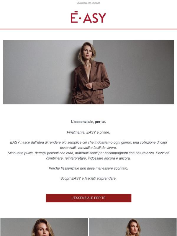 Nasce Easy. L'essenziale per te.
