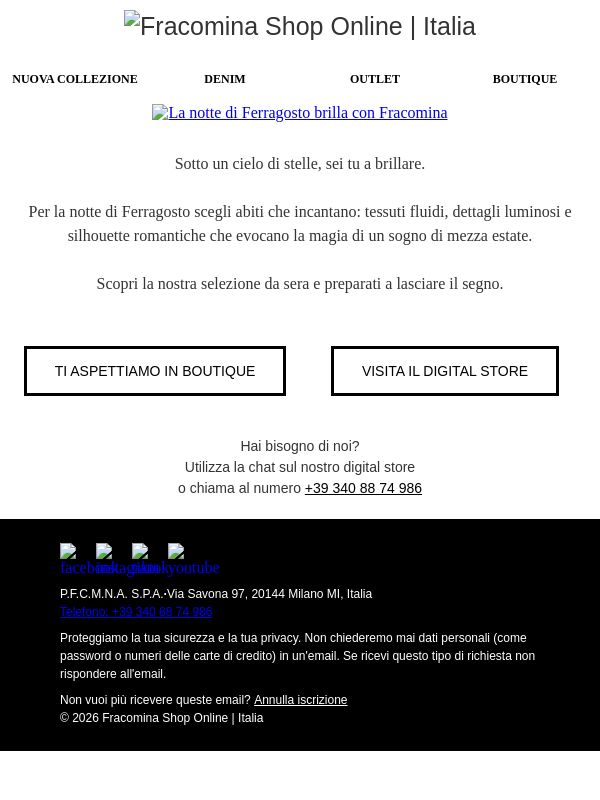 La notte di Ferragosto brilla con Fracomina ✨