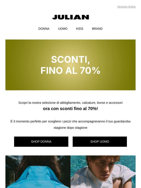 SALDI | Da oggi, fino al 70%!
