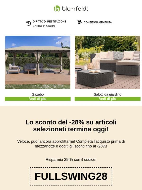 Non  lasciar scadere lo sconto: risparmia il -28% entro mezzanotte