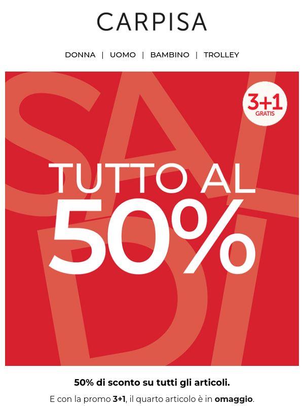 -50% su tutti gli articoli.