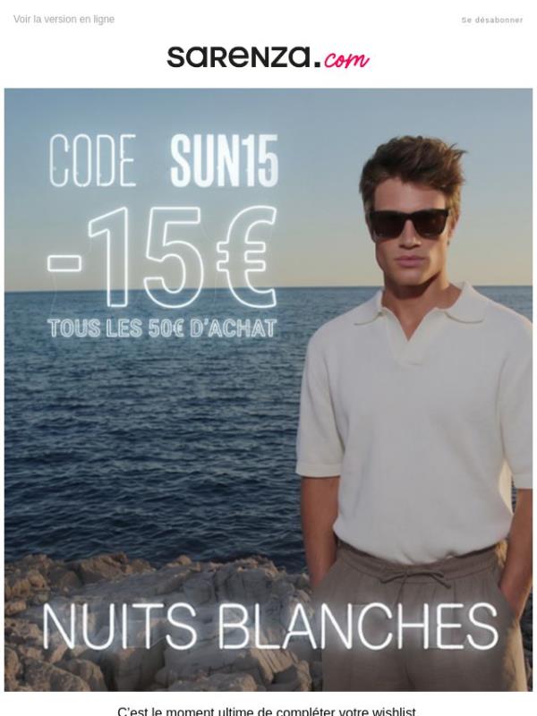 DERNIERES HEURES : -15€ tous les 50€ d'achat. Faites-vite !