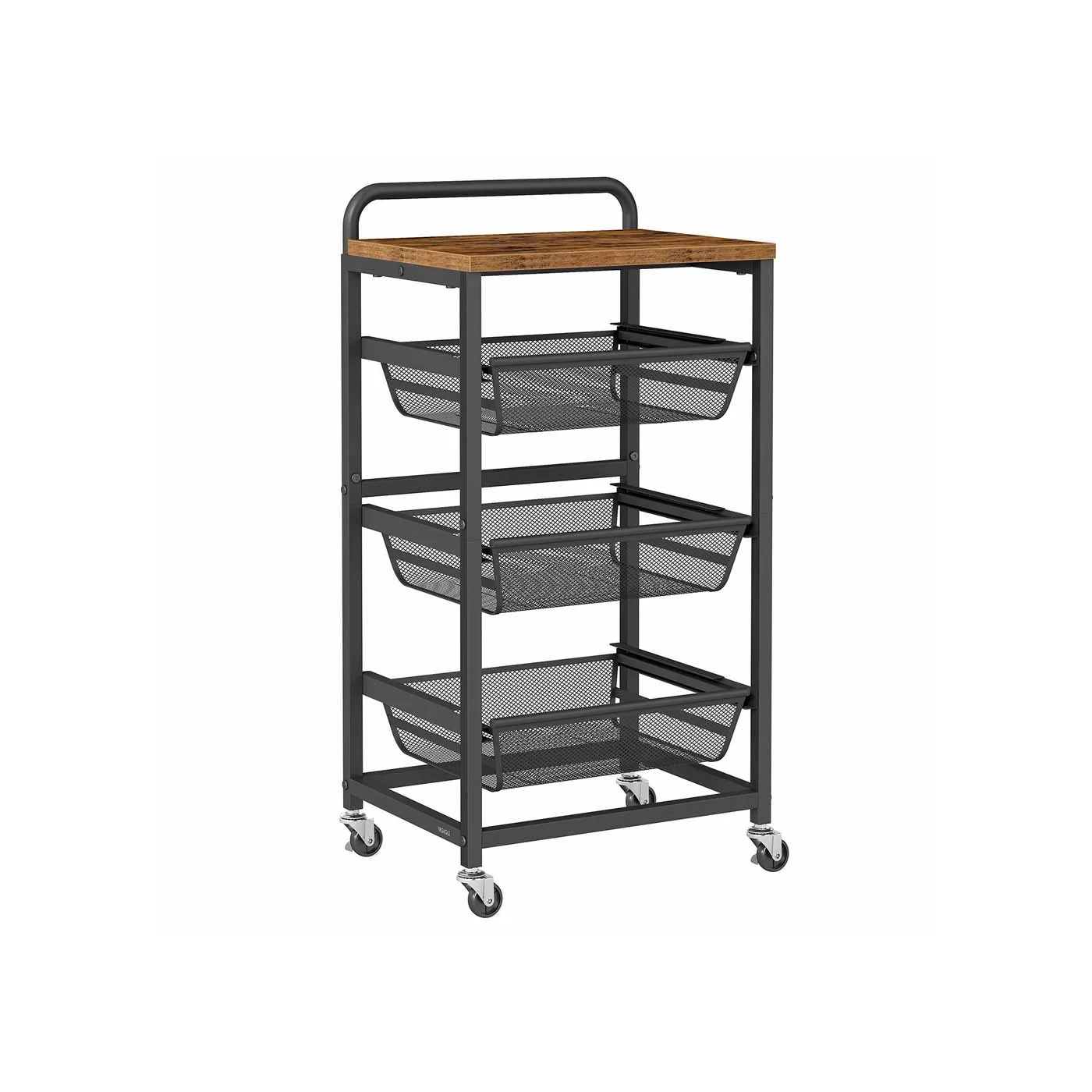 Image of Carrello da cucina con ripiani multipli cesti scorrevoli e rotelle