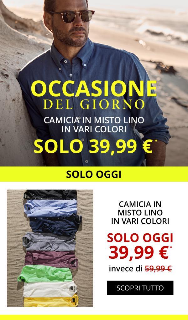 Occasione del giorno! Camicia in misto lino in vari colori solo 39,99€