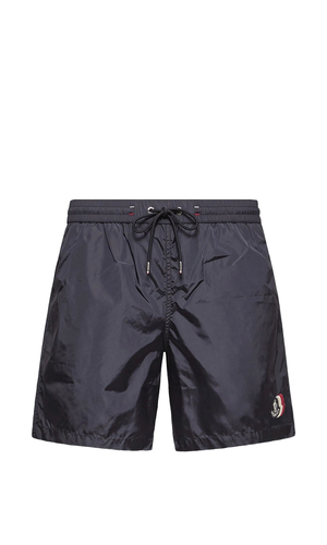 Swim shorts with patches