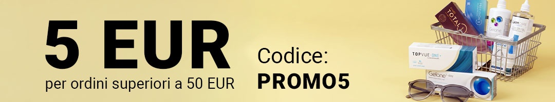5€ di sconto per ordini superiori a 50€ - codice PROMO5