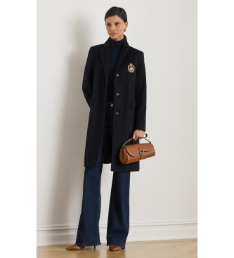 Cappotto di lana blu marino