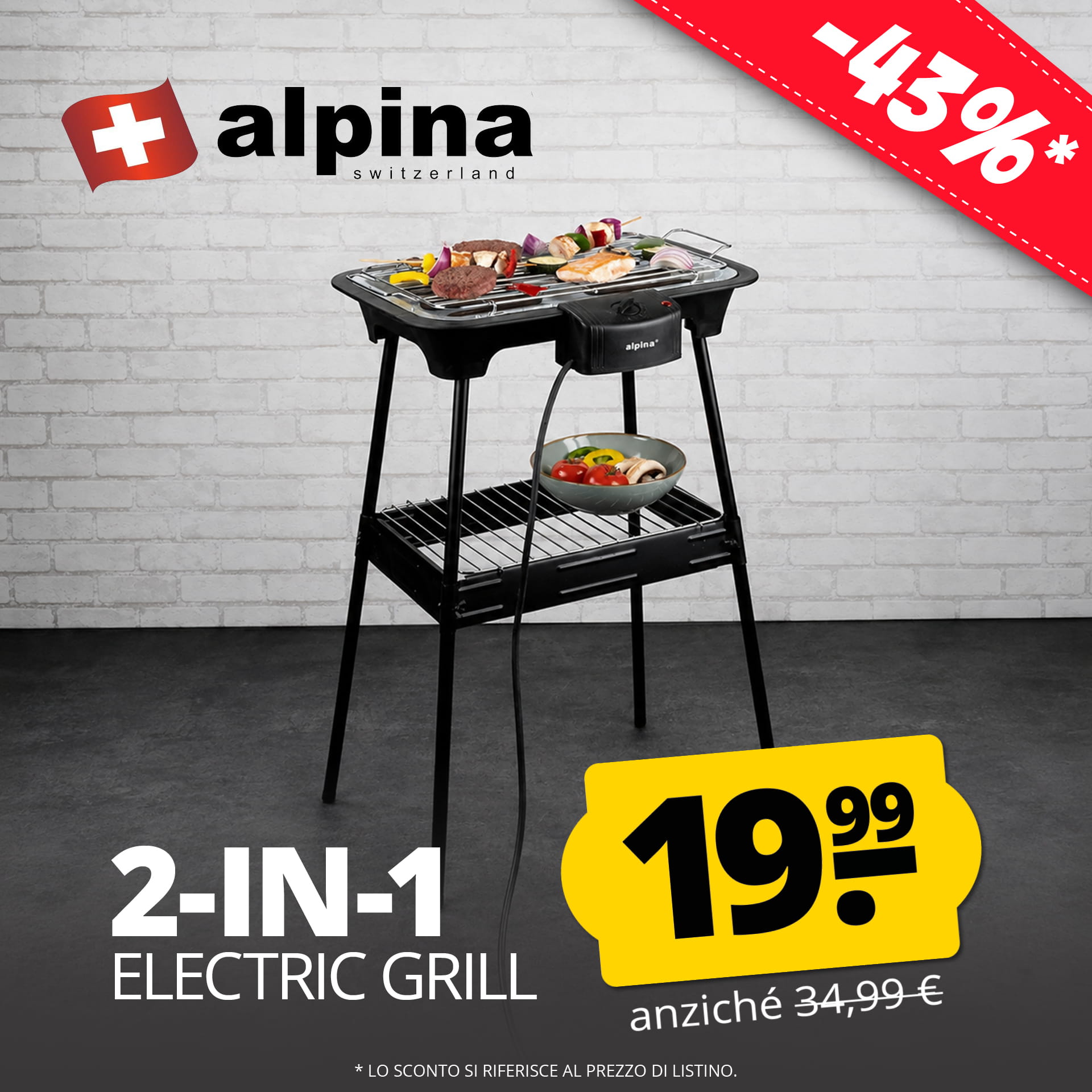 alpina barbecue elektro grill mit fuessen 2 in 1