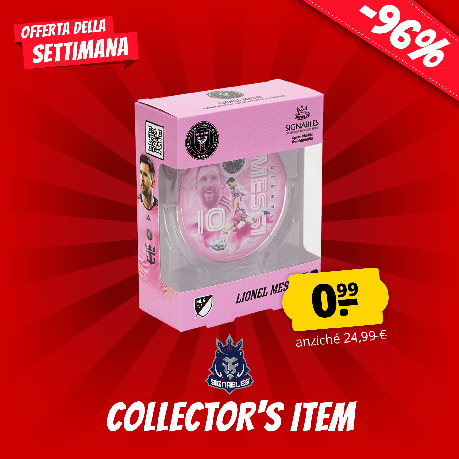 inter miami lionel messi 10 pallone da calcio oggetto da collezione