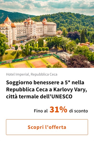 Soggiorno benessere a 5* nella Repubblica Ceca a Karlovy Vary, città termale dell'UNESCO