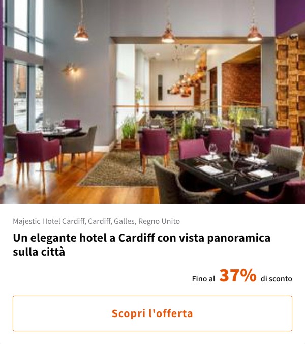 Un elegante hotel a Cardiff con vista panoramica sulla città