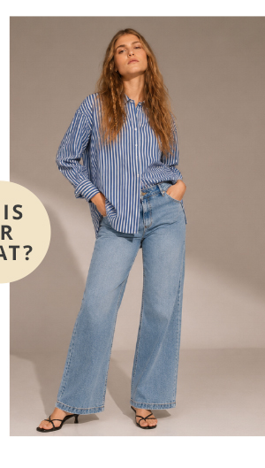 Jeans modello Nora con taglio della gamba ampio e dritto, elasticizzazione e quattro tasche