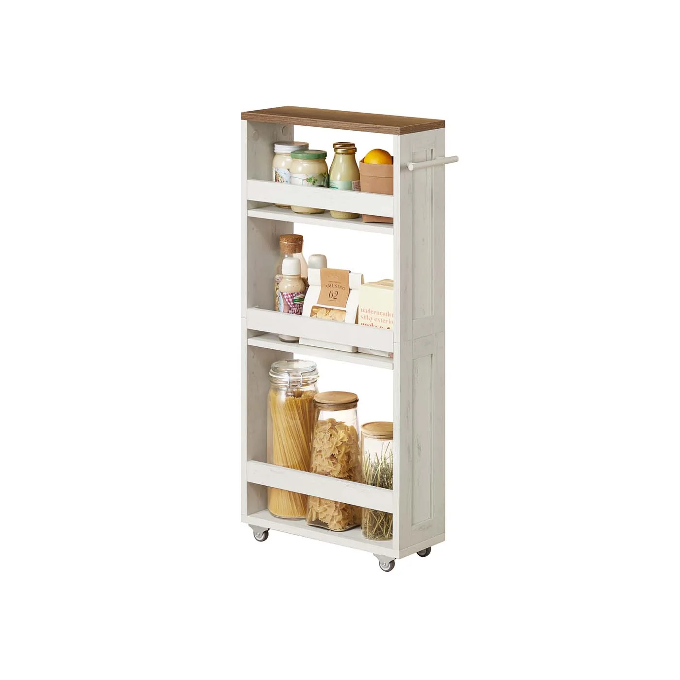 Image of Carrello stretto con maniglia e rotelle