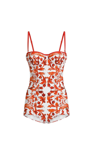 Maiolica print swimsuit