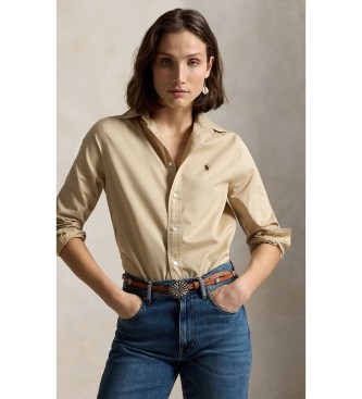Camicia in twill di cotone Classic Fit beige