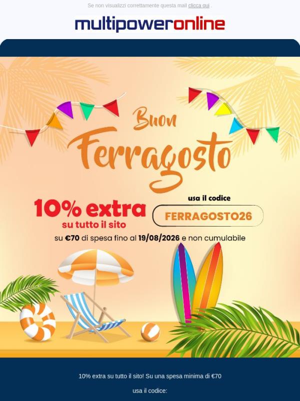 🏖️Buon Ferragosto! -10% su TUTTO! 😎