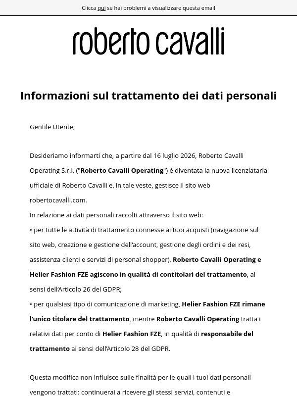 Informazioni sul trattamento dei tuoi dati personali