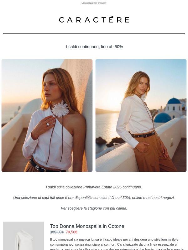 I saldi continuano, fino al -50%